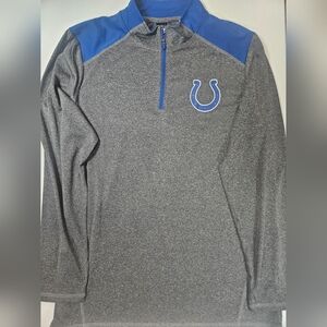 Indianapolis Colts Mens Pullover Large Grey Blue NFL Team Apparel Athletic
